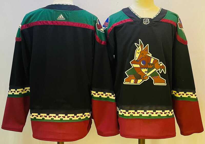 Men's Arizona Coyotes Blank Black Stitched Jersey-0